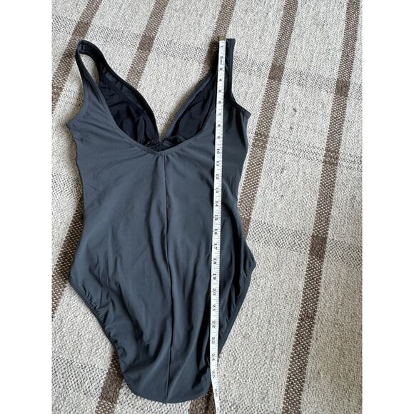Karla Colletto Smart Suit V Neck Silent Underwire Swimsuit 8 Gray One piece - Picture 6 of 8